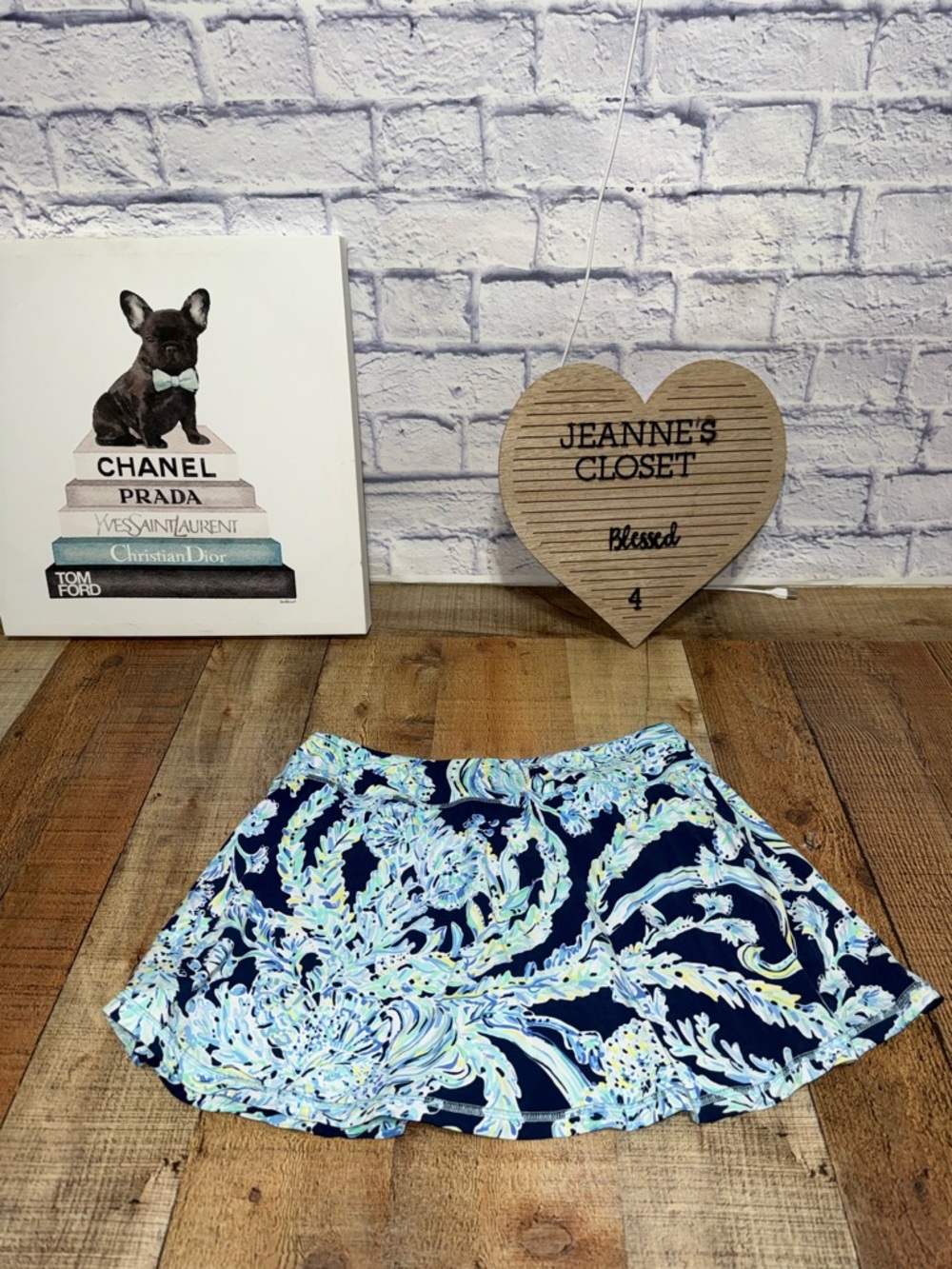Lilly Pulitzer - High Tide Navy Scuba Doo, Athletic Skirt - Picture 8 of 14